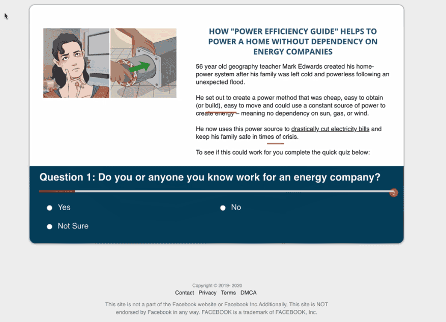 landing page