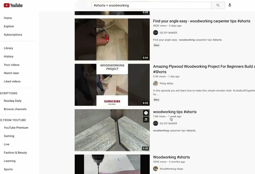 youtube-search-woodworking